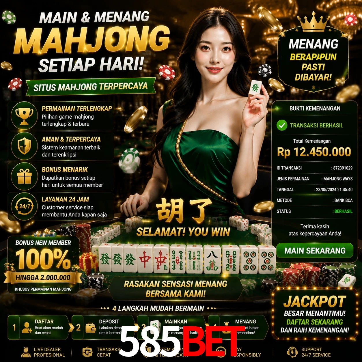 Ganhar e sacar na 585Bet